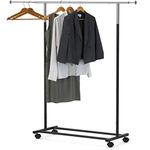 SimpleHouseware Standard Rod Clothing Garment Rack, Black