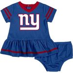 NFL New York Giants Team Jersey Dress and Diaper Cover, Blue/red New York Giants, 3-6 Months