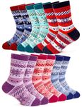 Kids Merino Wool Socks for Girls Boys Toddlers Thermal Winter Warm Hiking Thick Cozy Heavy Crew Gifts Socks Stocking Stuffers 6 Pairs (Nordic,4-7 Y)