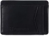 Alpine Swiss Mens Oliver RFID Safe Minimalist Front Pocket Wallet Smooth Leather Comes in a Gift Box Black