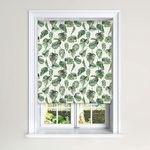 Lister Cartwright Blackout Roller Blinds Windows Child Safety Cut To Size Fitting Included Beautiful Design, Tropical Leaves 120 x 140 cm