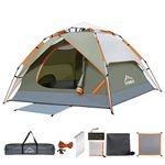 Gysrevi Camping Tent 2-3 Person Instant Pop Up Dome Tent Double Layers Family 3 Season Tent with RainFly Waterproof for Camping Travel Hiking Backpacking