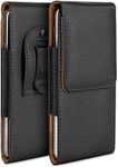 moex Plug Case Compatible with Xiaomi Mi 9 / Mi 9 Explorer Case with Belt Clip, Mobile Phone Belt Bag Made of Vegan Leather, Mobile Phone Case for Pushing, Flip Protective Case, Black