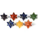 Reiki Crystal Products 7 Chakra Merkaba Crystal Merkaba Stone Merkaba for Reiki Healing and Crystal Healing Stones Size 20 mm Approx Pack of 7 Pc (Color : Multi)