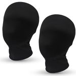 GLGHMH 2pcs Black Full Face Mask, Morph Face Cover, Faceless Skin Masks Halloween Dress Up for Cosplay Halloween Party Costume Unisex Men Women