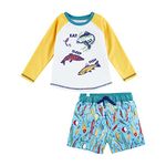 Mud Pie Boys Rash Guard & Swim Set, Fishing, 2-3T