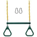 PEKKA Swing Sets for Backyard-Set Includes 18Inch Trapeze Swing Bar & 48Inch Heavy Duty Chain with Locking Carabiners (Green)