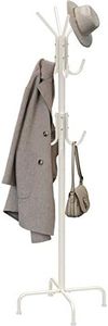 SimpleHouseware Standing Coat and Hat Hanger Organizer Rack, 12 Hooks, White