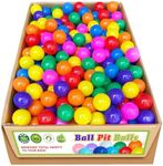 bebikim 500 Count Plastic Soft Plastic Ball Pit Balls Colorful Play Pit Balls for Pet Dogs Ball Pit 2.2" Large Phthalate Free Bpa Free Balls for Toddlers 1-3 Baby Kids