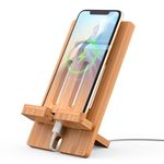 Pezin & Hulin Bamboo Phone Stand, Multi-Angle Adjustable Cell Phone Holder, Desktop Mobile Stand, Compatible with 4-11" Smartphone and Tablet