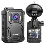 BOBLOV KJ23Pro 2K Body Camera, 32GB Body Cams with Night Vision, 4000mAh Battery for 15 Hours Continuous Recording, IP66 Design, USB-C Design for Law Enforcement, Security, and Outdoor Work(32GB)