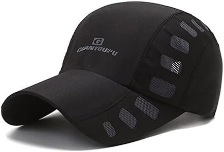 CLAPE Running Baseball Cap Lightweight Quick Drying Summer Sports Sun Caps Breathable Outdoor Visor Hat (CP23-Black)