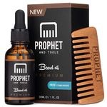 Prophet and Tools Premium Unscented Beard Oil & Comb Set - Thickens & Softens Beard, Reduces Itch & Flaking, 100% Natural, Fast-Absorbing Formula - Ideal for Beard Growth & Grooming - 30ml