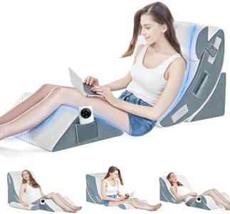 Yueidung 4Pcs Orthopedic Bed Wedge Pillow Set for Sleeping, Memory Foam Bed Wedge Pillow for Post Surgery, Back, Neck, Knee Pain Relief, Adjustable Sleeping Wedge Pillow with Washable Cover