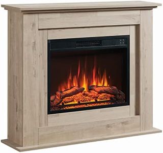 FlameKo Savannah Fireplace with 39" surround and Realistic Flame Effect Heater Natural Light Bronx Oak Multiple Colours Available
