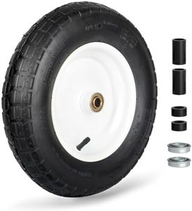 GICOOL Wheelbarrow Rubber Tire, 14-inch Pneumatic Wheel, 3"-6" Centered Hub, 5/8" & 3/4" Ball Bearings, Replacement 4.80/4.00-8, 3.50/2.50-8, 4.00-6, 4.00-8 Wheelbarrow Wheels
