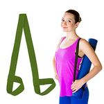 Yoga Mat Strap Carry Sling Adjustable Loops Holder Yoga Matt Carrier Slap Band Harness Portable Shoulder Belt Fitness Pilates Stretching Straps for Carrying all Mat Sizes (Military Green)