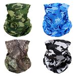 4x Camouflage Camo Multifunctional Elastic Seamless Headwear Bandana Headband Half Face Mask Scarf Neck UV Sun Protection Windproof Dustproof Motorcycle Bike Airsoft Paintball