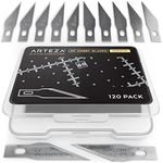 Arteza Hobby Knife Blades, Set of 120, No. 11 Fine-Point Carbon-Steel Art Blades, Craft Supplies for Precision Cutting of Wood, Plastic, Paper, Leather, and Film