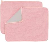 Dish Drying Mat for Kitchen Counter, Microfiber Dish Drying Pad 2 Pack Large Size Absorbent Dishes Drainer Mats (pink)