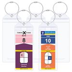 Wisdompro Cruise Luggage Tag Holders, 5 Pack Waterproof Clear Plastic Luggage Labels for Suitcases Cruise with Zip Seal & Steel Loops for Cruise Ships - 2.8 x 7.5 inch