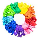 Dusico Balloons Rainbow Set (100 Piece Pack) 12 Inches, Assorted Bright Colors Made With Strong Multicolored Latex For Helium Or Air Use. Kids Birthday Party Decoration Accessory