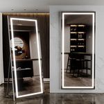 osemy 165 cm x 22 cm Full Length Mirror with Lights, Full Length LED Mirror, Illuminated Full Length Mirror, Freestanding Mirror, Wall Mounted/Slate Mirror