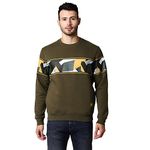 Pepe Jeans Mens Oliver Graphic Printed Sweatshirt, DK Olive,XL