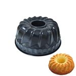 7 inch bundt cake pan non-stick, heavy duty carbon steel pan baking pan, fluted tube pan baking mold black, used for bundtles, bavarois, brownies, jellies, fruit tarts, meat pies