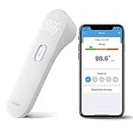 iHealth Wireless No-Touch Thermometer for Adults, Digital Infrared Fever Thermometer for Home, Thermometer for Babies & Kids with 3 Sensors, Bluetooth Forehead Thermometer with Gentle Vibration Sensor