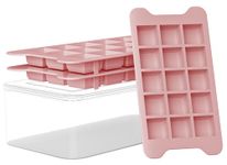 Ice Cube Tray for Freezer with Bin: Easy Release Ice Cube Maker with Covered Ice Holder - GGUW 3pack Ice Trays for Making 1.5inch Icecubes - Icebox with Lid