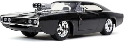 DEOXY 1:24 Dom's 1970 Dodge Charger R/T Die-Cast Metal Alloy Pullback Car With Lights And Sounds Car Toys For Kids And Adults, Black