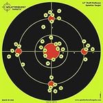 50 Pack - 12" Multi Bullseye Splatterburst Target - Instantly See Your Shots Burst Bright Florescent Yellow Upon Impact!