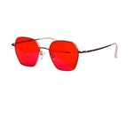 SHINU Titanium Frame 100% Filter Harmful Light Glasses Men Red Lenses No Headache Relex Eyes-T1026（c1