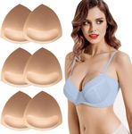 Dimore 3 Pairs Bra Insert Pads Removeable Triangle Cotton Bra Pads Inserts for Bikinis Tops Sports Bra Swimsuit Sports Bra. (SKIN, PUSH-UP - A/B CUP)