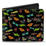 Buckle-Down - Bi-Fold Wallet Pu Bifold Wallet - Insects Scattered Black mens