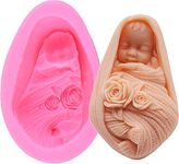 MoldBerry Baby Silicone Fondant Mould for Cake Decoration Chocolate Candy Mold DIY Moulds for Baby Shower Party for Minimal Soap/Creative Candle