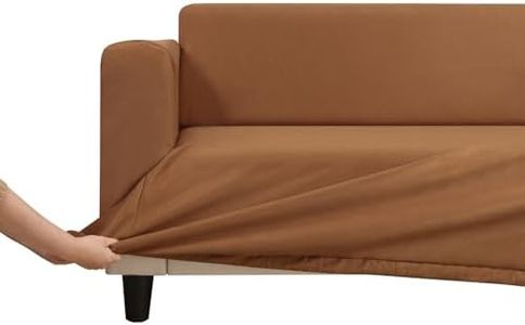 Sherwood Home Premium Faux Suede Fitted 2 Seater Couch Sofa Cover Protector Slipcover Home Chair Covers - Rust, Elastic and Stretchy, Eco-Friendly, Anti-Slip