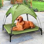 Scotvision Raised Pet Bed With Canopy Keep Your Pet Cool And Comfortable - Green