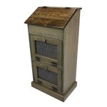 Peaceful Classics Potato Storage Wood Box, Wooden Bread Bins, Decorative Onion Bin w/Grocery Section, Vegetable Storage w/Lid for Kitchen Pantry, Pewter