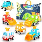 Doloowee Toddler Pull Back Toy Cars, Car Toys for 3 Year Old Boys, 6pcs Cars Toys,with Playmat Storage Toy Cars Gifts for 3 4 5 Year Old Boys Girls Kids Cars Toys