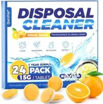 Qucship Powerful XXL Foaming Garbage Disposal Cleaner and Deodorizer Tablets - 24 Pack, Citrus Scent Garbage Disposal Cleaner, Sink Drain Clean for 1 Year Kitchen, House, Home Cleaning Essentials