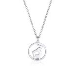 Gymnast Charm Necklace Gymnastics Gifts for Girls Flipping Gymnastics Sport Heart Pendant Necklace Stainless Steel Inspirational Jewelry Gifts for Women Gymnasts Coaches Sport Ballerina (Sliver-a)