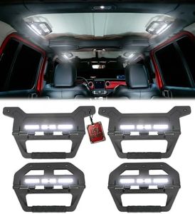 SDPVorn Grab Handles for Jeep Wrangler JL JLU & Gladiator JT 2018-2026 Interior Lights Accessories 4 Door Dome Reading Light Lighting Kit (4-Pieces)