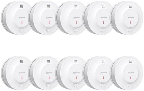 X-Sense Smoke Alarm, 10-Year Battery Fire Alarm Smoke Detector with LED Indicator & Silence Button, SD2J0AX, Pack of 10