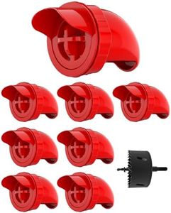 [8 Pack] Aopchry Automatic Chicken Feeder (Red), Chicken Feeders No Waste Feed, Egg Shaped Thickened Design, Rain-Proof, Suitable for Various Poultry, with Mounting Hole Opener