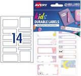 Avery School Labels Multi-Pack, Assorted Colours, 42 Labels (41419)