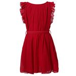 Richie House Girls' Pleated Dress with Belt RH0984-I-9/10 Burgundy