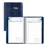 Blueline® 2025 Essential Daily Planner, Appointment Book, 12 Months, January to December, Spiral Binding, 8" x 5", Blue, Bilingual (C1504.82BT-25)