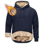 TACVASEN Men Hoodies Pullover Fleece Hooded Sweatshrts Mens Sherpa Lined Pullover Hoodie Athletic Sweatshrts Workout Hoodies for Men Winter Casual Pullover Navy